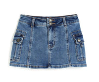 Tractr - Girl's Cargo Denim Skirt