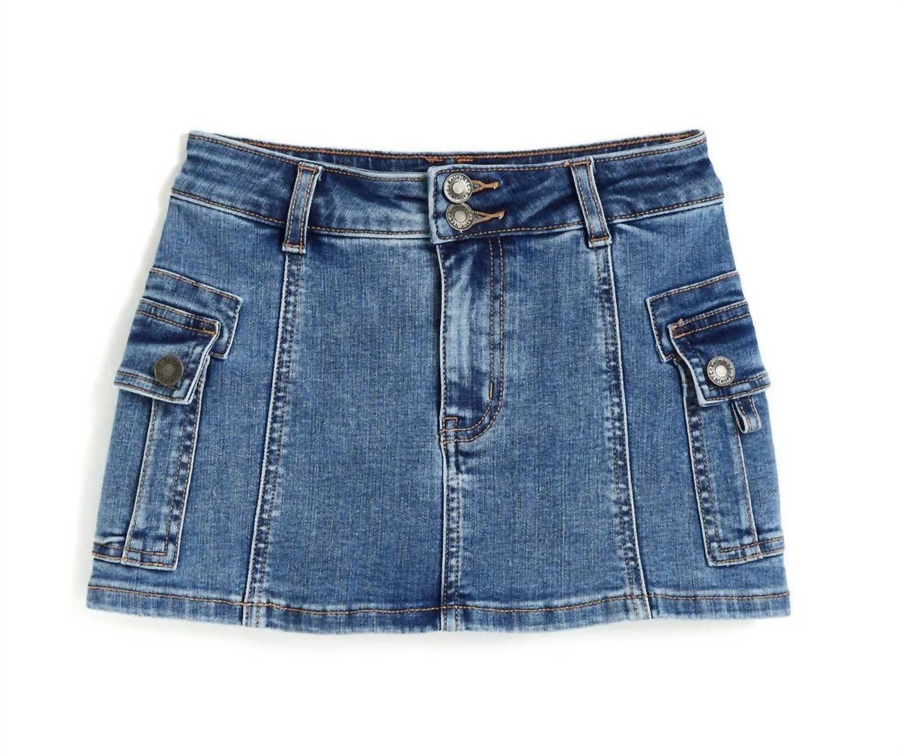 Tractr - Girl's Cargo Denim Skirt
