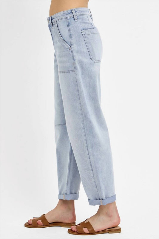 Risen - Risen Patch Pocket Barrel Cuffed Jeans
