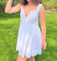 NIBI MTK Louisa Eyelet Mini Dress in white - women's dress - view 4
