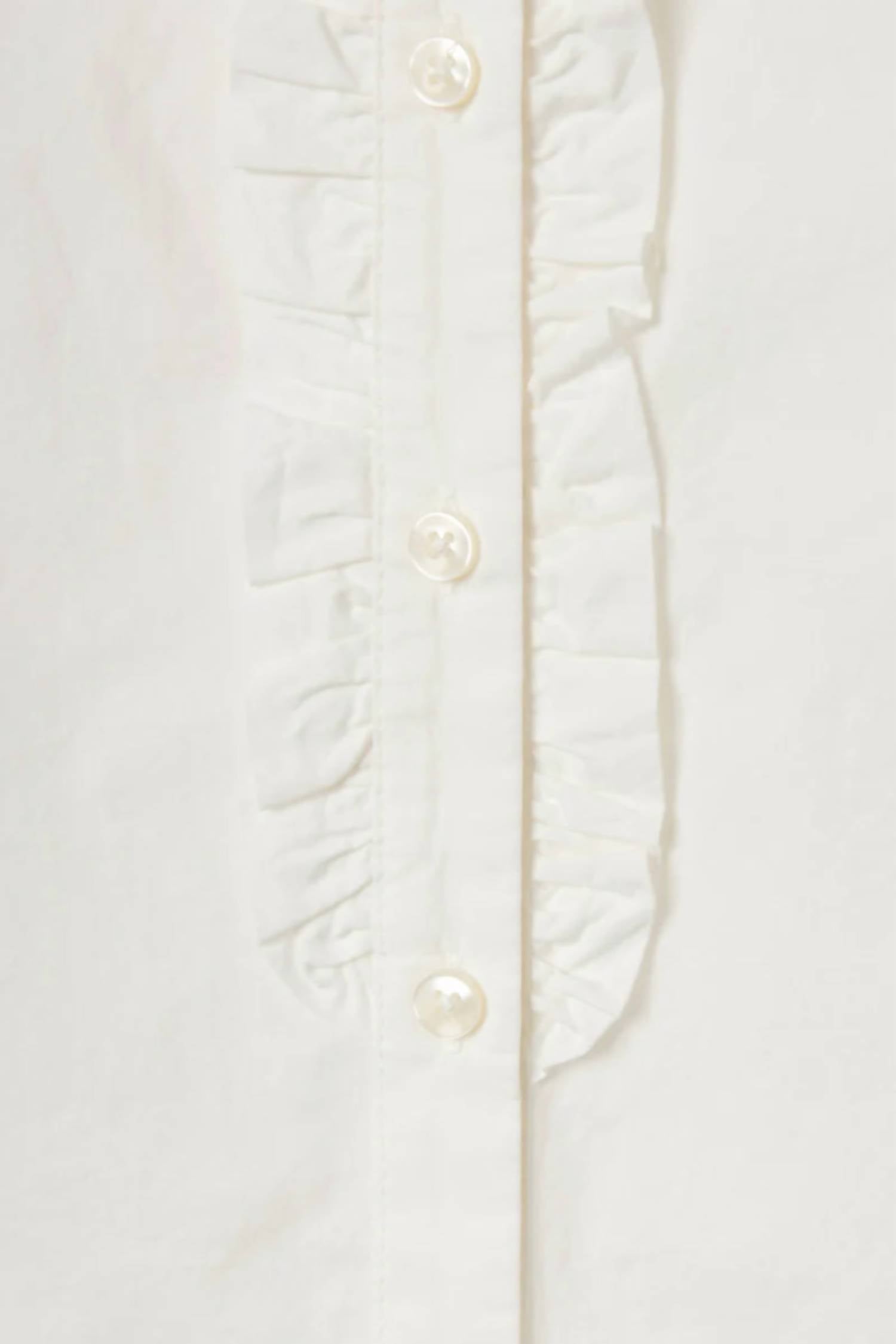 TROVATA Ava Cotton Poplan Shirt in white - women's shirt - alternate view