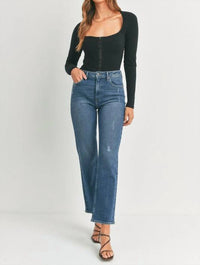 JUST BLACK DENIM The Everything Straight Leg Jean in blue - women's jeans