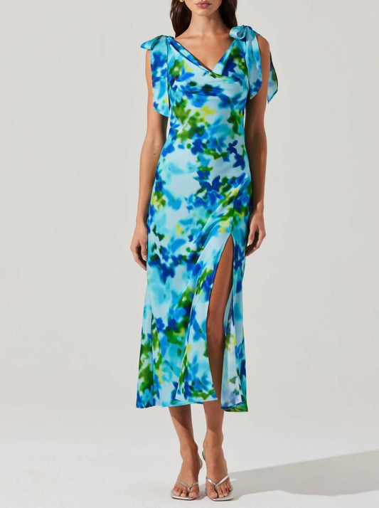 Astr - Allexina Satin Cowl Neck Midi Dress