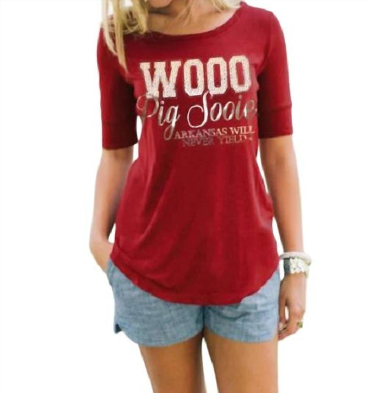 Gameday Couture - University of Arkansas Half-Sleeve Tee