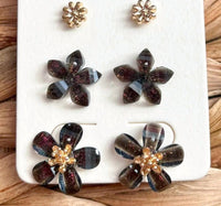 White Label - Women's Trio Floral Stud Earrings
