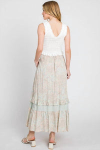 Calista - Paisley Ruffle Maxi Skirt