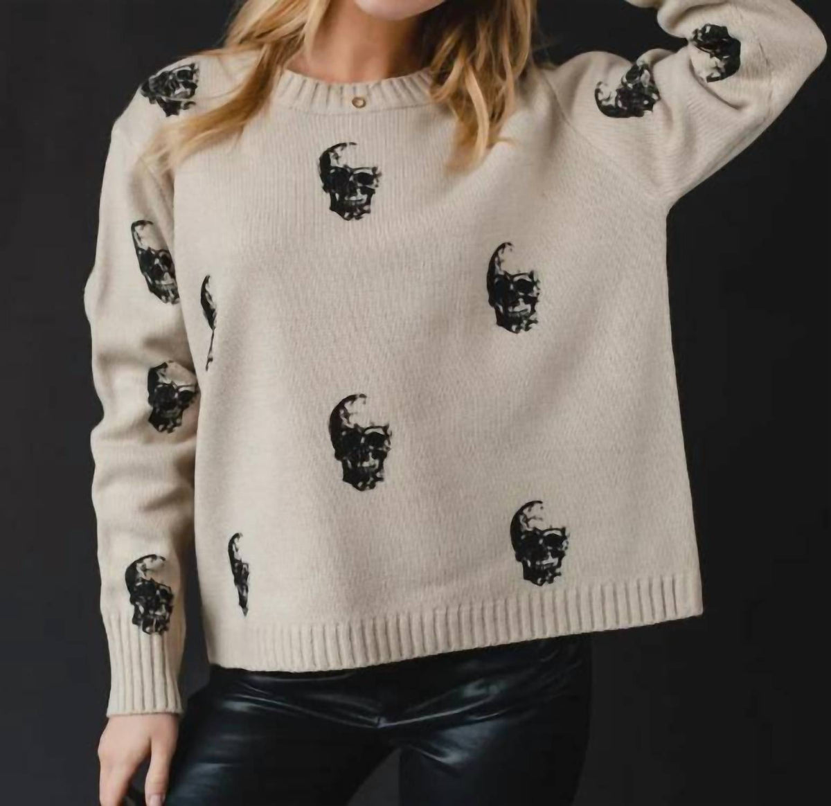 Panache - Nora Knit Skulls Sweater Top