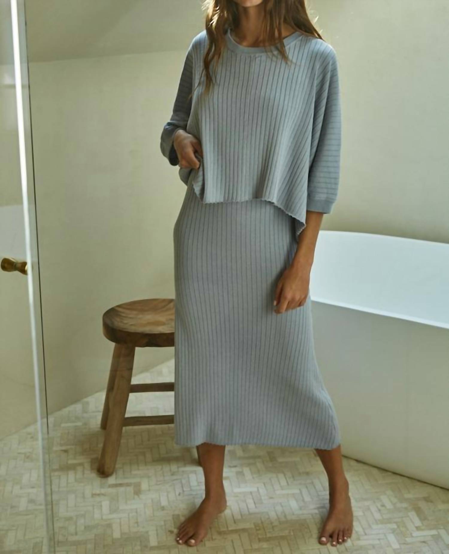 By Together - Knit Sweater Boxy Short Sleeve Top