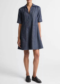 Vince - Cotton-linen Chambray A-line Dress