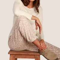 Dylan Soft Lounge Cloud Jogger in cheetah - women's pants - detail view