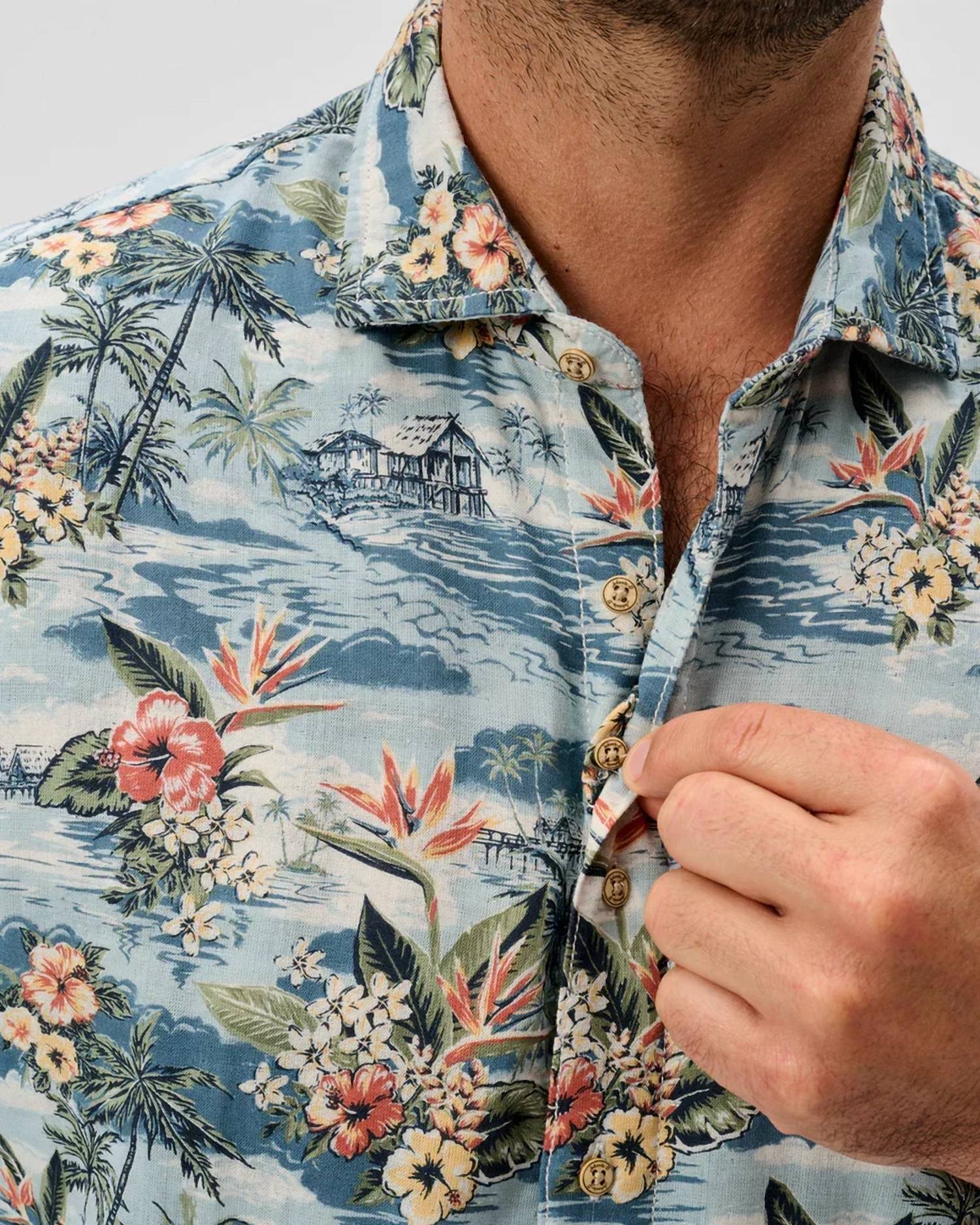 Johnnie-O - Men's Short Sleeve Button Down Surf Shirt