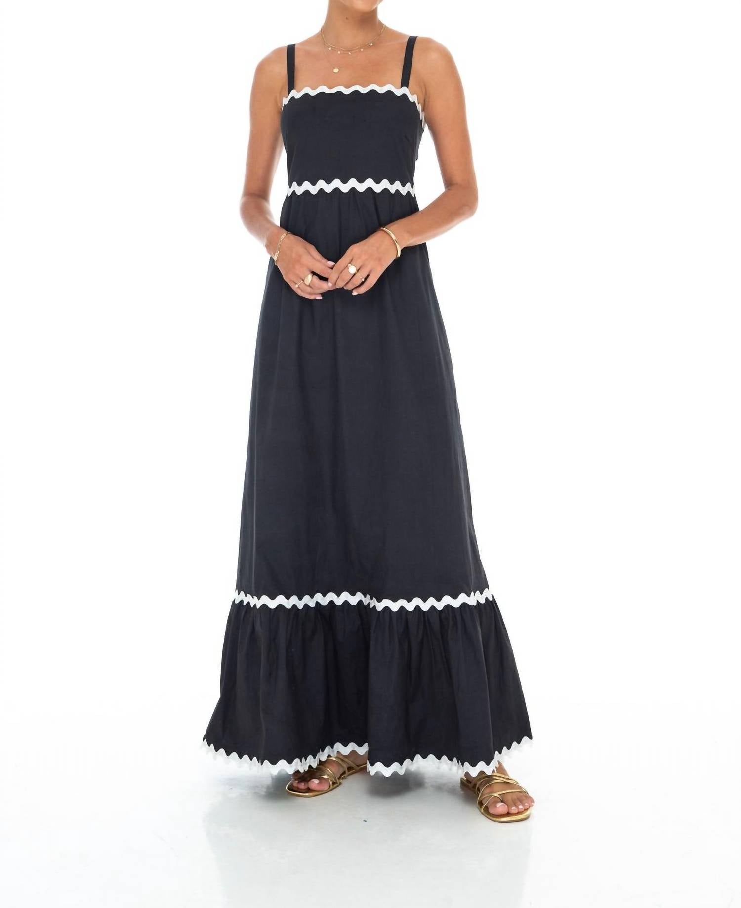 Phierce Fashions Swirl Maxi Dress in black - women's dress