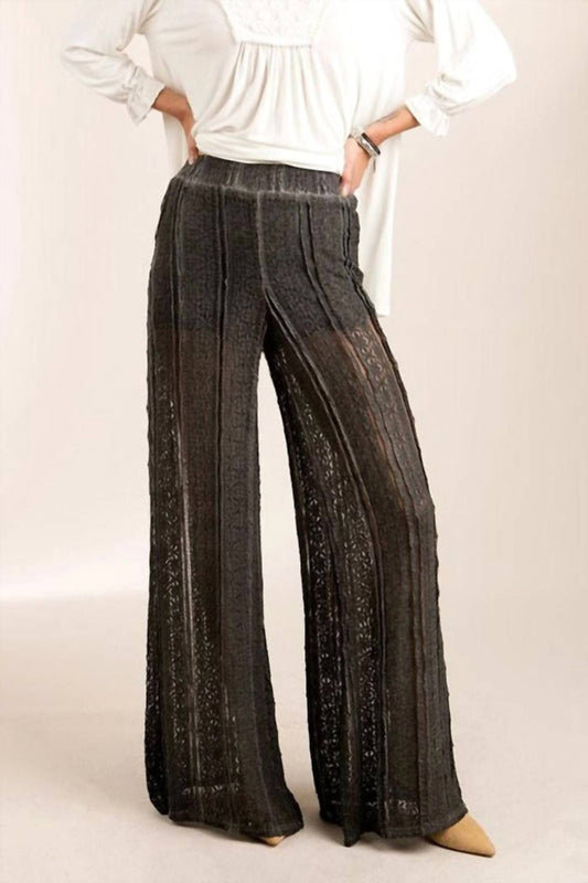 Pol - Flower Lace Palazzo Pants