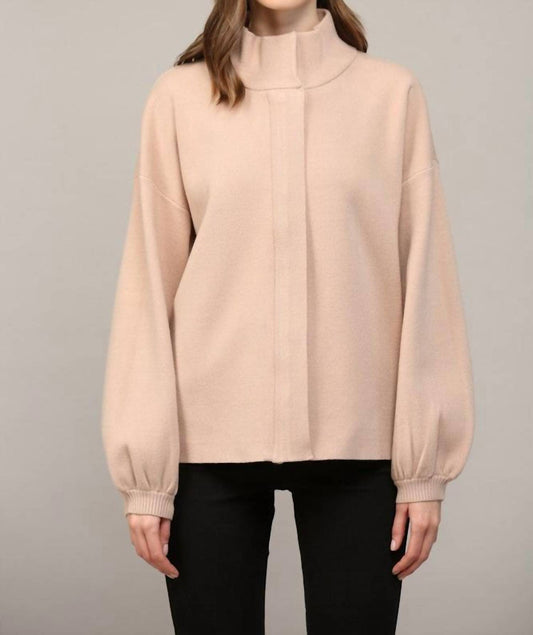 Fate - Zip-up Mock Neck Sweater Jacket