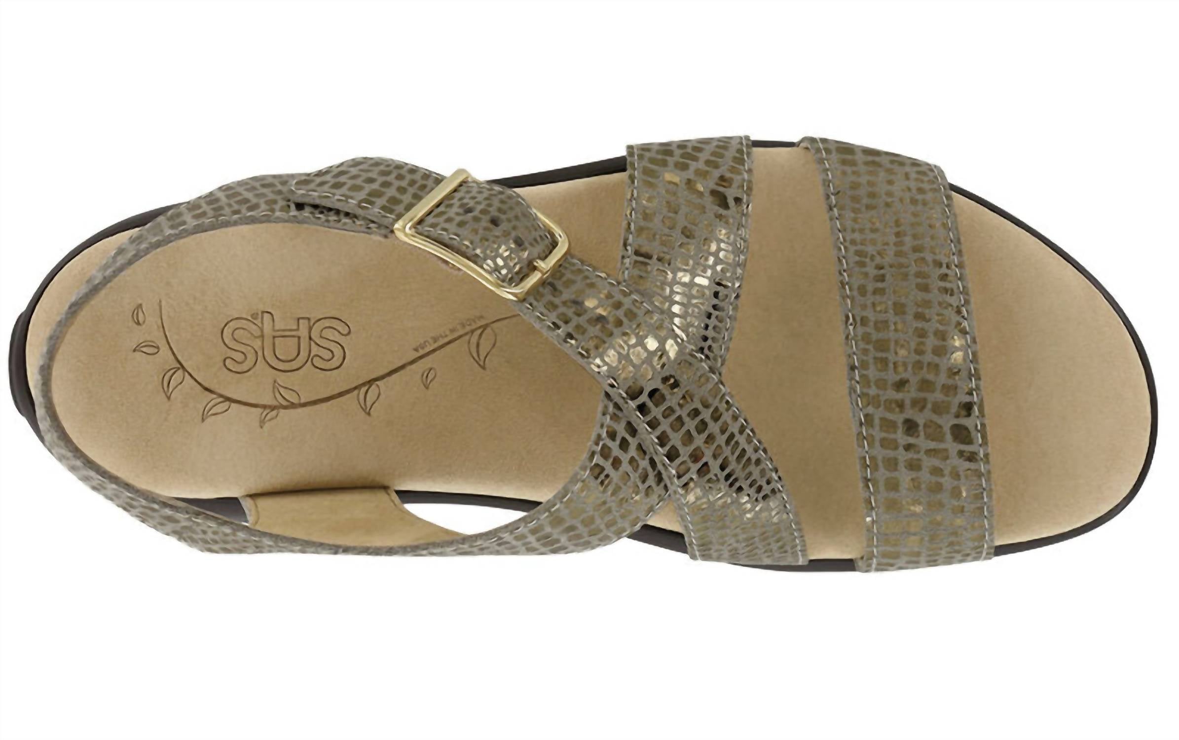 SAS Women's Laguna Cross Strap Sandal in olive gold - women's sandal - view 4