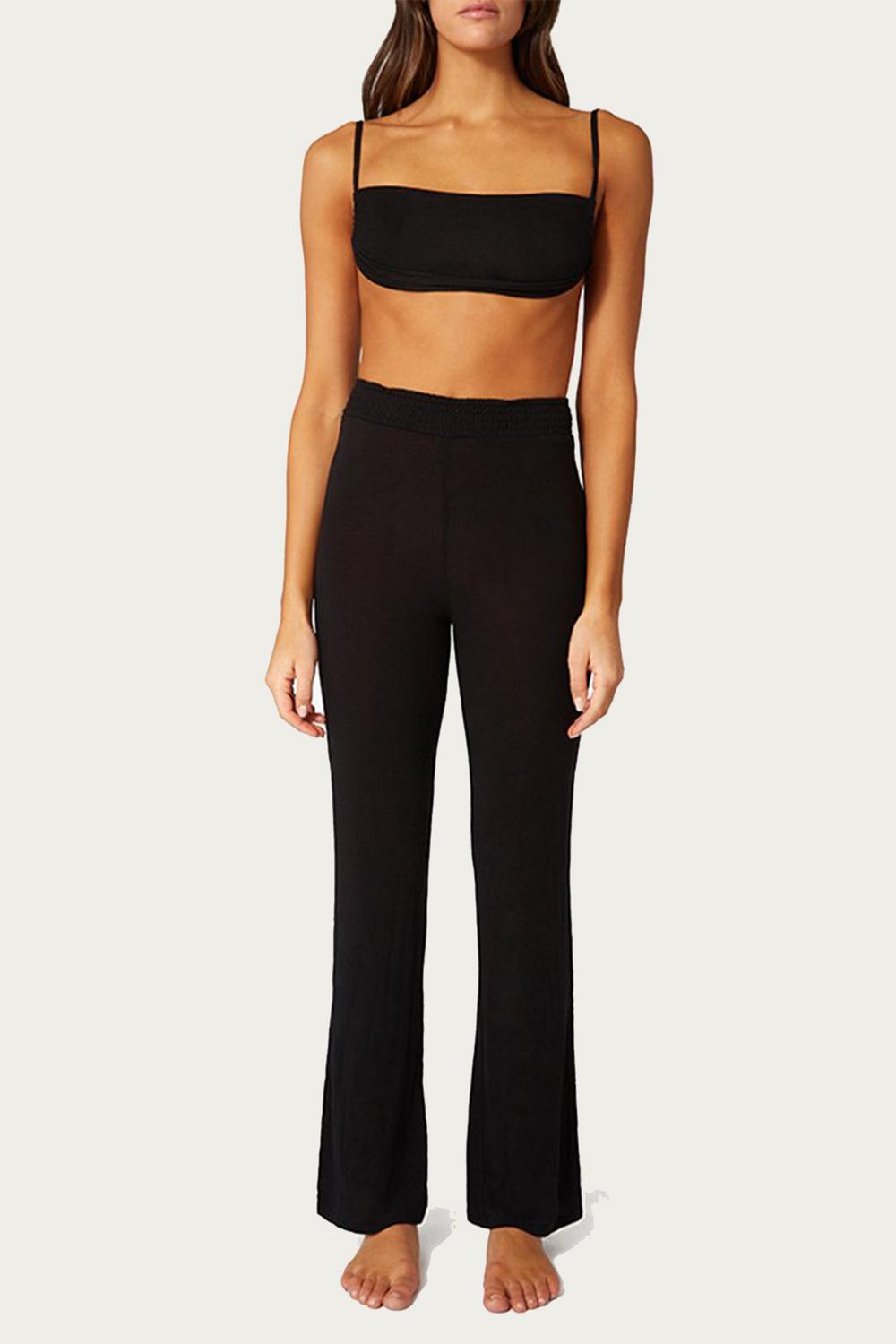 SMOCKED FLARE PANTS