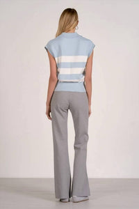 Elan - Collared Sleeveless Stripe Sweater