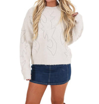 Blue B - Hey Cowgirl Western Stitch Sweater