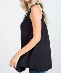 P & Rose - Sparkle And Shine Tank Top With Beaded Neck Detail