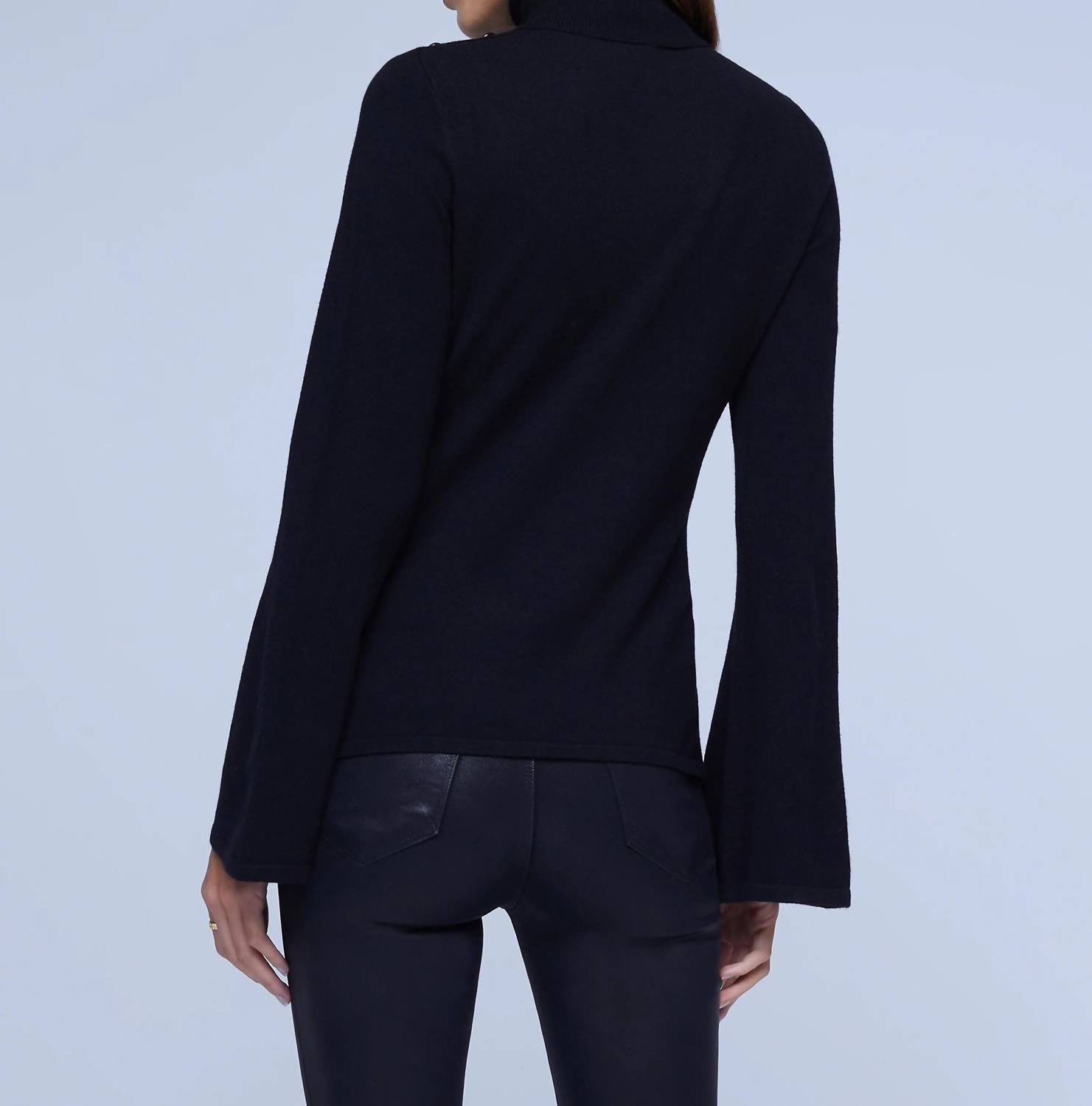 L'Agence KRIS SWEATER in black - women's sweater - alternate view