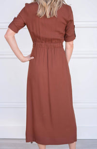 Button Up Your Story Midi Dress