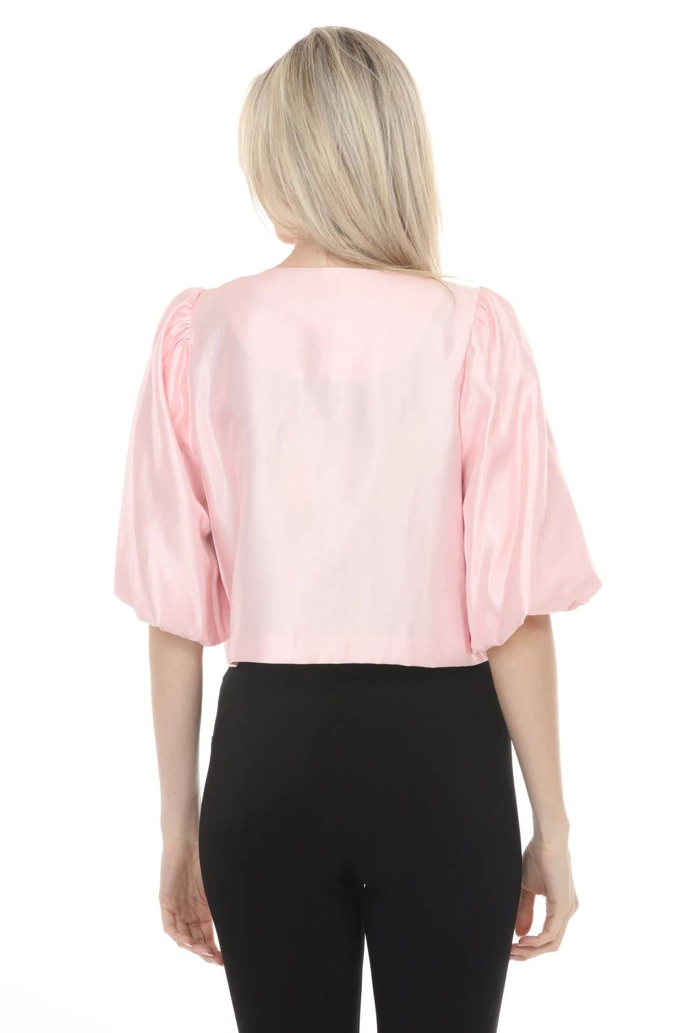 Joseph Ribkoff - Shimmer Puff Sleeves Crop Jacket