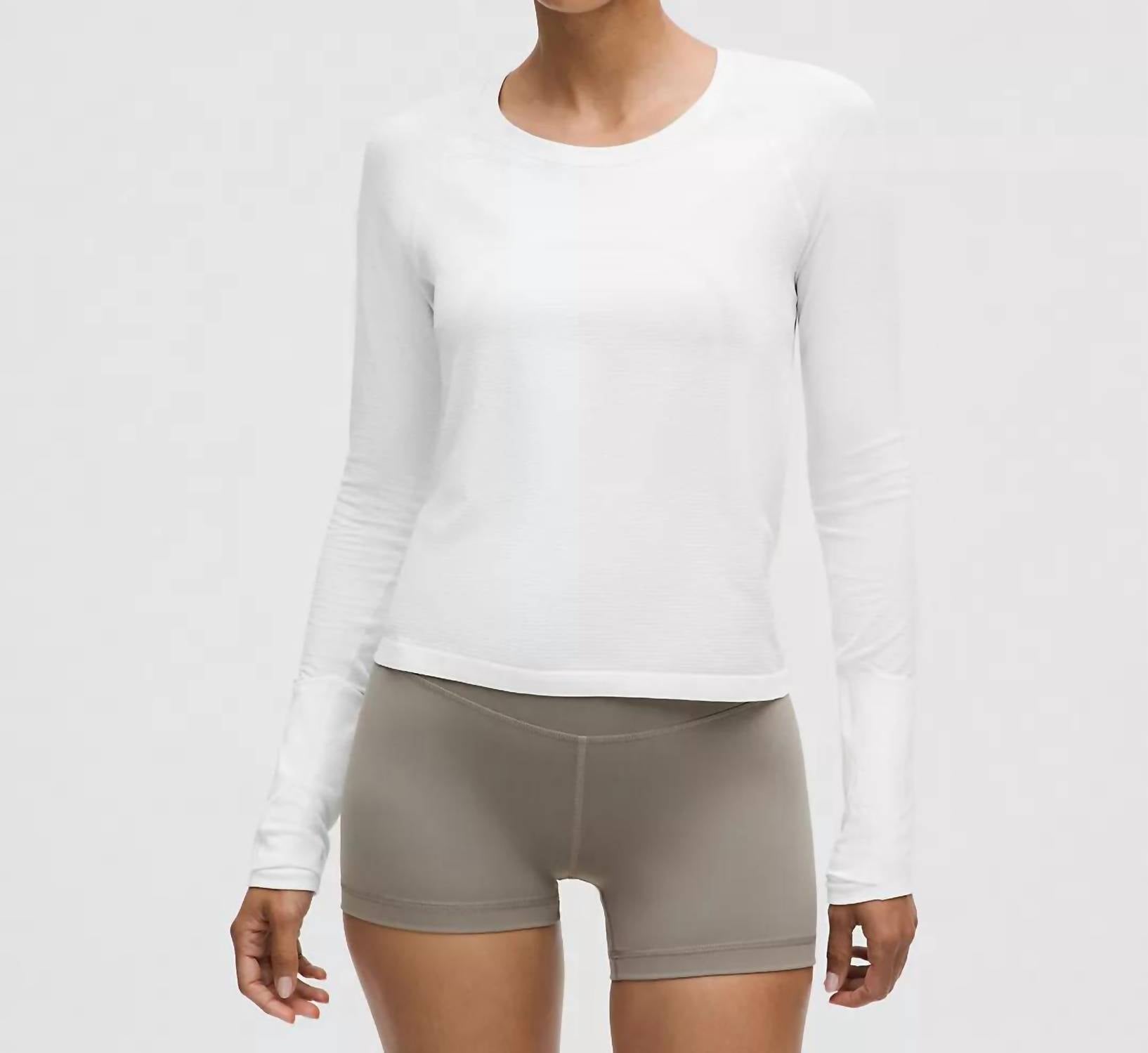 lululemon Swiftly Tech Long Sleeve 2.0 Race Length Top in white white - women's long sleeve top
