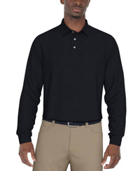 Pga Tour - Men's Long Sleeve Performance Feeder Stripe Polo Shirt