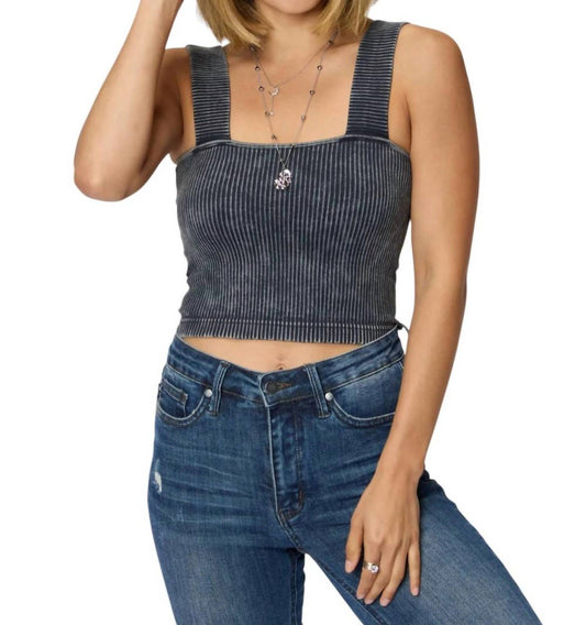 Zenana - Washed Ribbed Wide Strap Cropped Cami