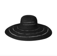 Lack of Color Riviera Ultra Wide Hat in black - women's hat - detail view