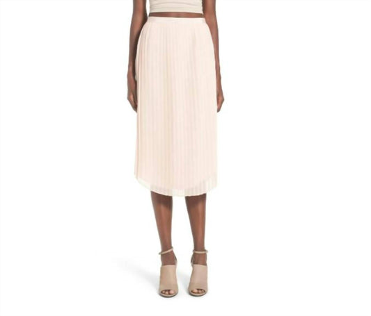 Chelsea28 - Pleated Sheer Uneven Hem Midi Skirt