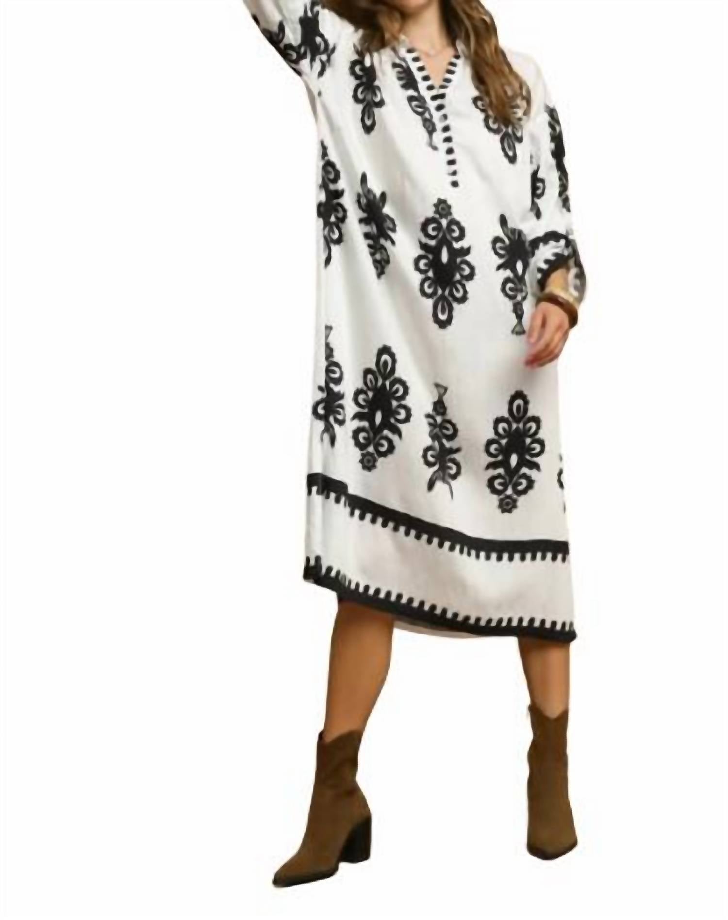 Umgee - Abstract Print Midi Dress