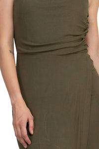 Laundry By Shelli Segal - Spaghetti Strap Cowl Neck Slit Side Solid Knit Dress