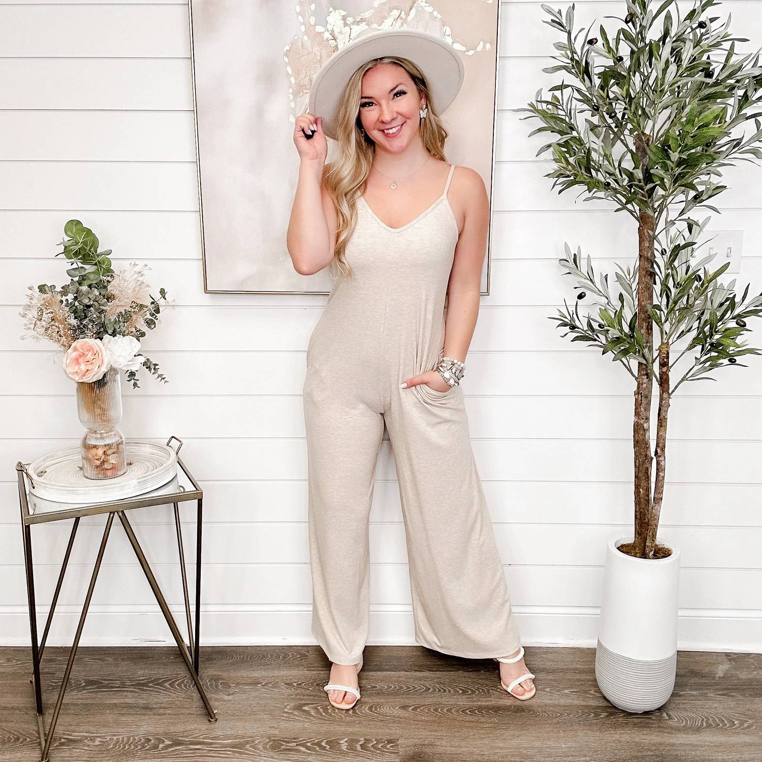 Mittoshop - Make You Miss Me Ribbed Wide-leg Jumpsuit