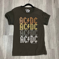 Chaser - Women's Flocked Animal Print Ac/dc Graphic Tee