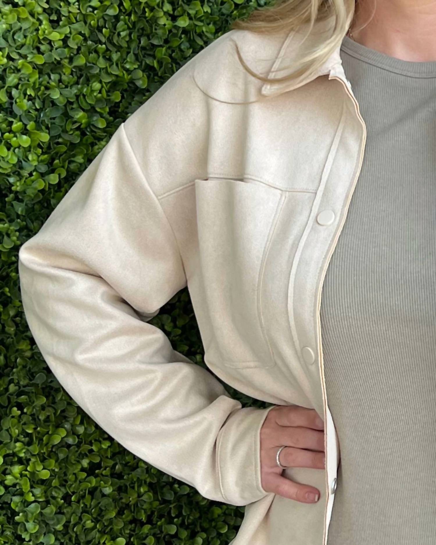 Wishlist - Suede Button Down Shacket
