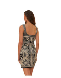 Farm Rio - Monochrome Elegance Scarf Knit Mini Dress