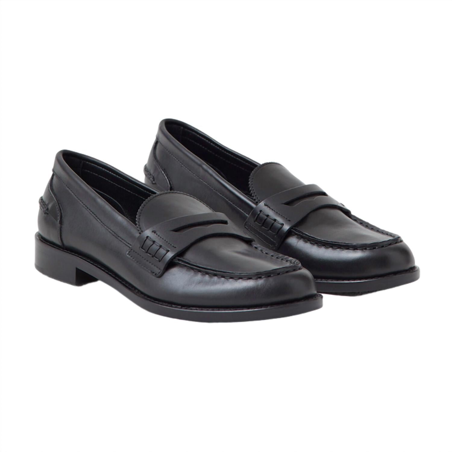 CLOSED Women's Almond Toe Low Block Heel Loafers in black - women's flats - detail view