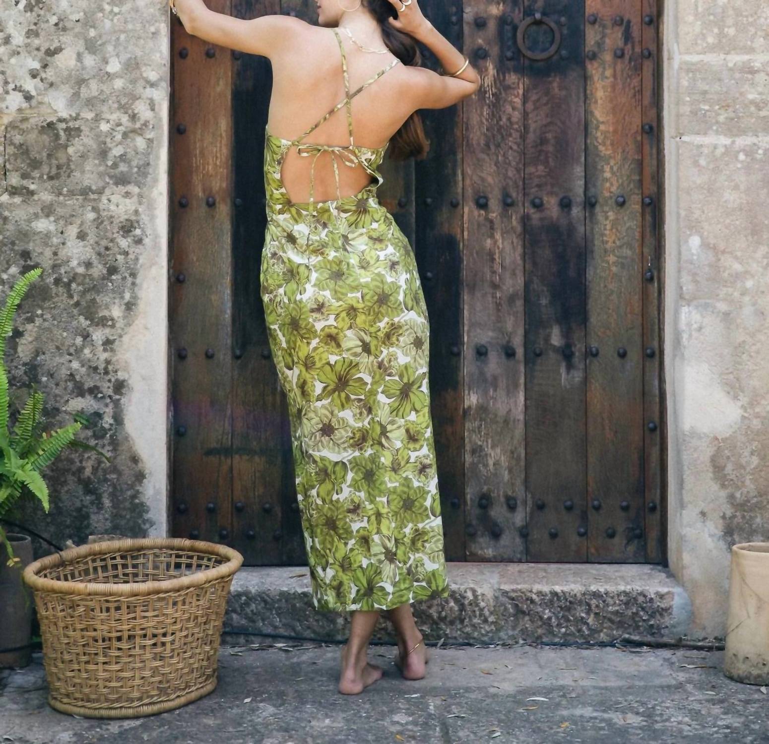 Stillwater - Giada Square Neck Apron Midi Dress