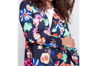 CHARLIE B Floral Linen Blazer in gardenia - women's jacket - alternate view