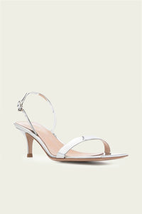 Gianvito Rossi - Women's Ribbon Metallic Kitten Slingback Sandal