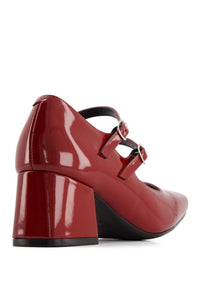 Andrea Women's Block Heeled Shoes in red - women's heels - detail view
