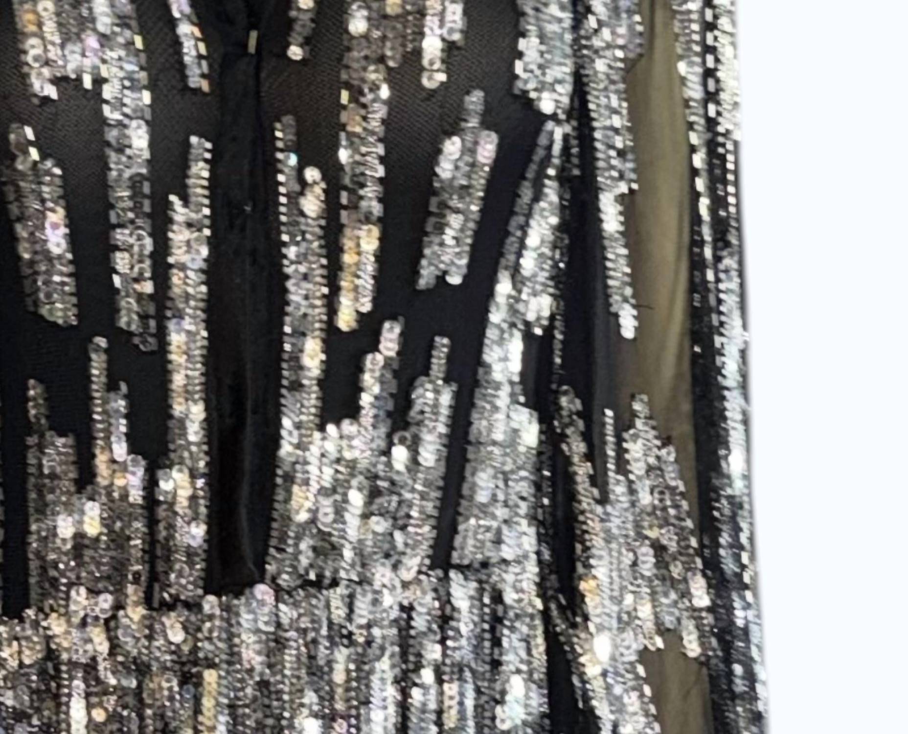 oolala Women's Sequing Evening Gown in black silver - women's dress - detail view