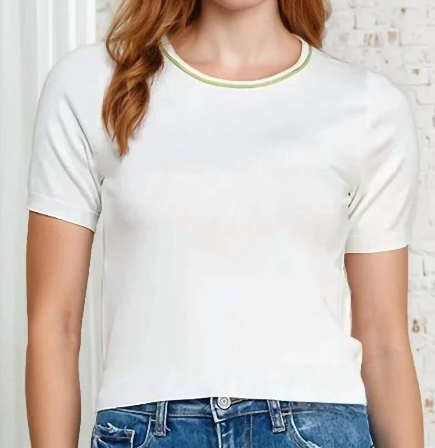 Milk & Honey - Nadia Contrast Round Neck Knit Top