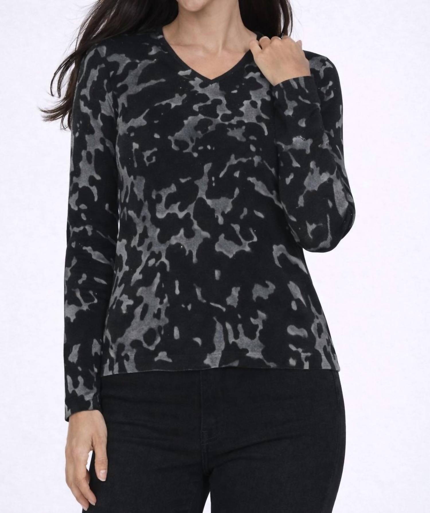 J'Envie/Eli - The Cuba Camo V-neck Top