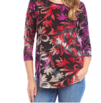 Karen Kane burnout top in red and black - women's blouse