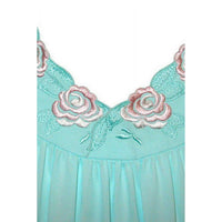 Shadowline Lingerie Flower Petal Embroidery Flutter Sleeves Long Gown in seafoam - women's item - detail view
