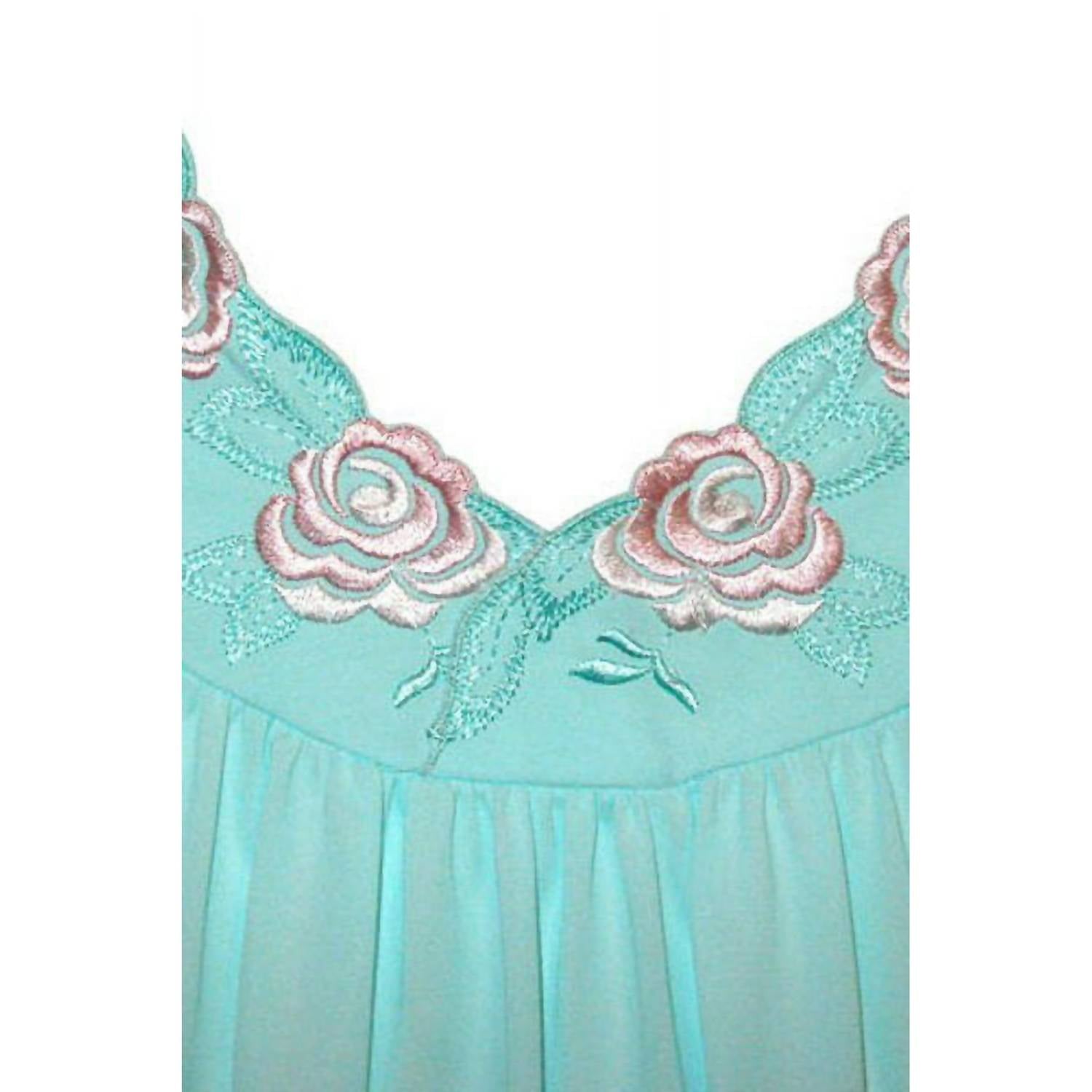 Shadowline Lingerie Flower Petal Embroidery Flutter Sleeves Long Gown in seafoam - women's item - detail view