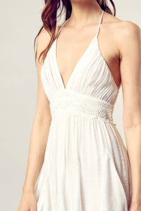 Mustard Seed - Lace Trim Drawstring Dress