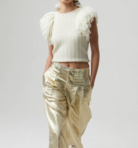 lanhtropy Lake Merino Wool Vest in natural 1 - women's jacket - detail view